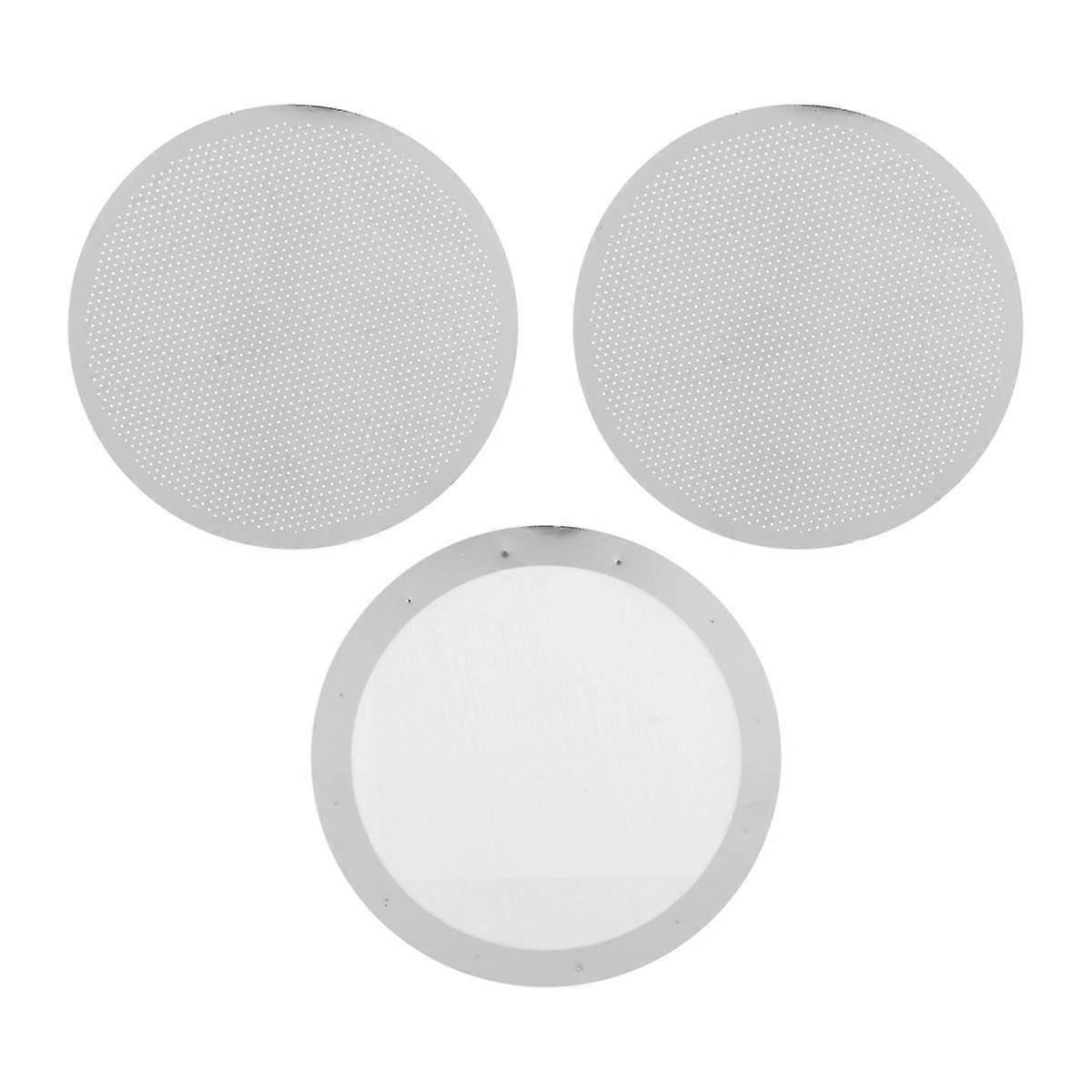 3 Pack Metal Reusable Coffee Filter Mesh for Coffee Maker Espresso Maker, Silver