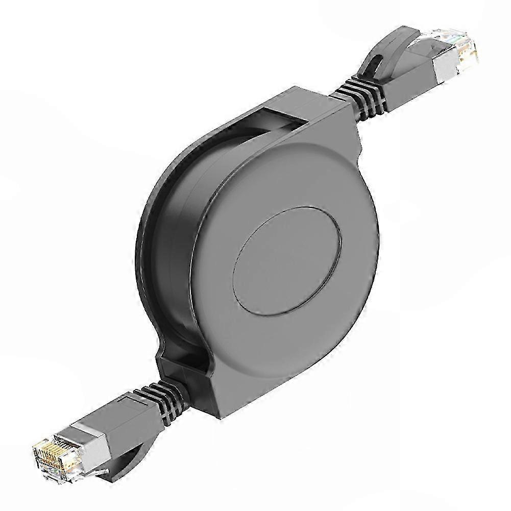 Cat 6 Ethernet Cable, Adjustable Retractable Ultra Flat RJ45 LAN Patch Cable, Shielded, 1.8m
