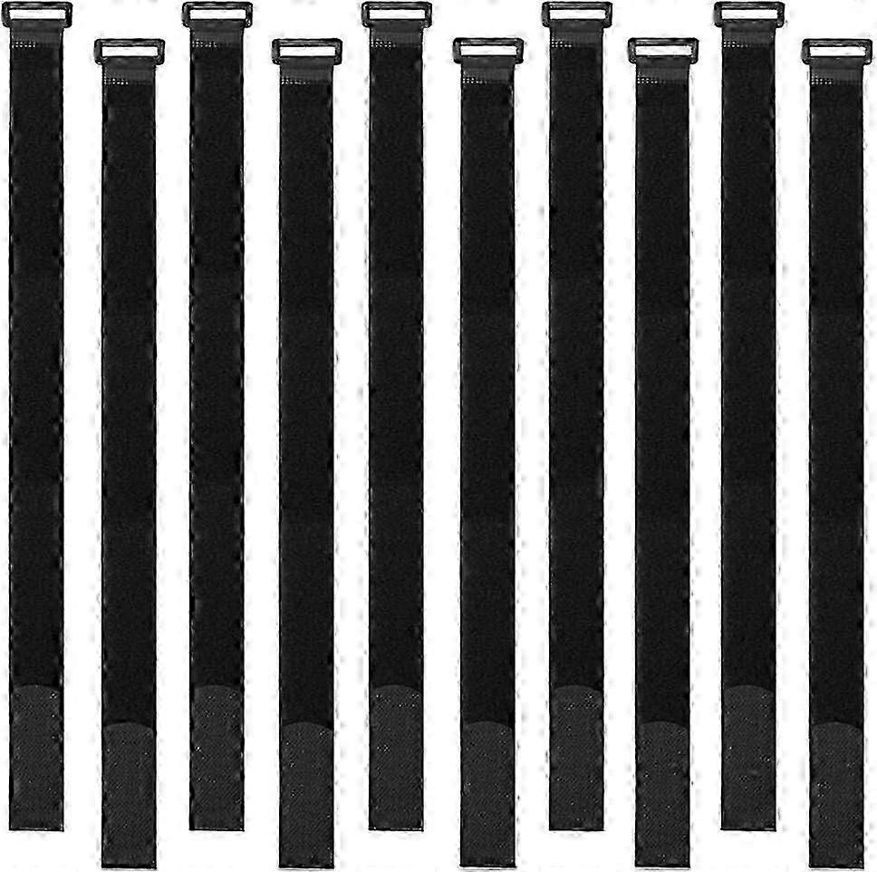 Reusable 30 x 40cm Black Hook and Loop Cable Ties for Cable Management