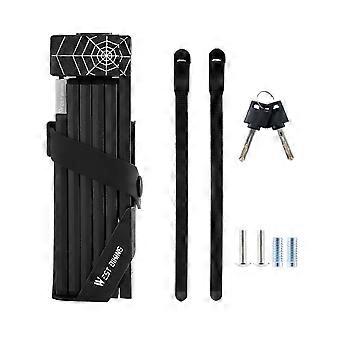 Bike Foldable Lock AntiTheft Electric Bike KeyLock Cobweb Pattern Portable Bicycle Motorcycle Safety Lock Bicycle Accessories