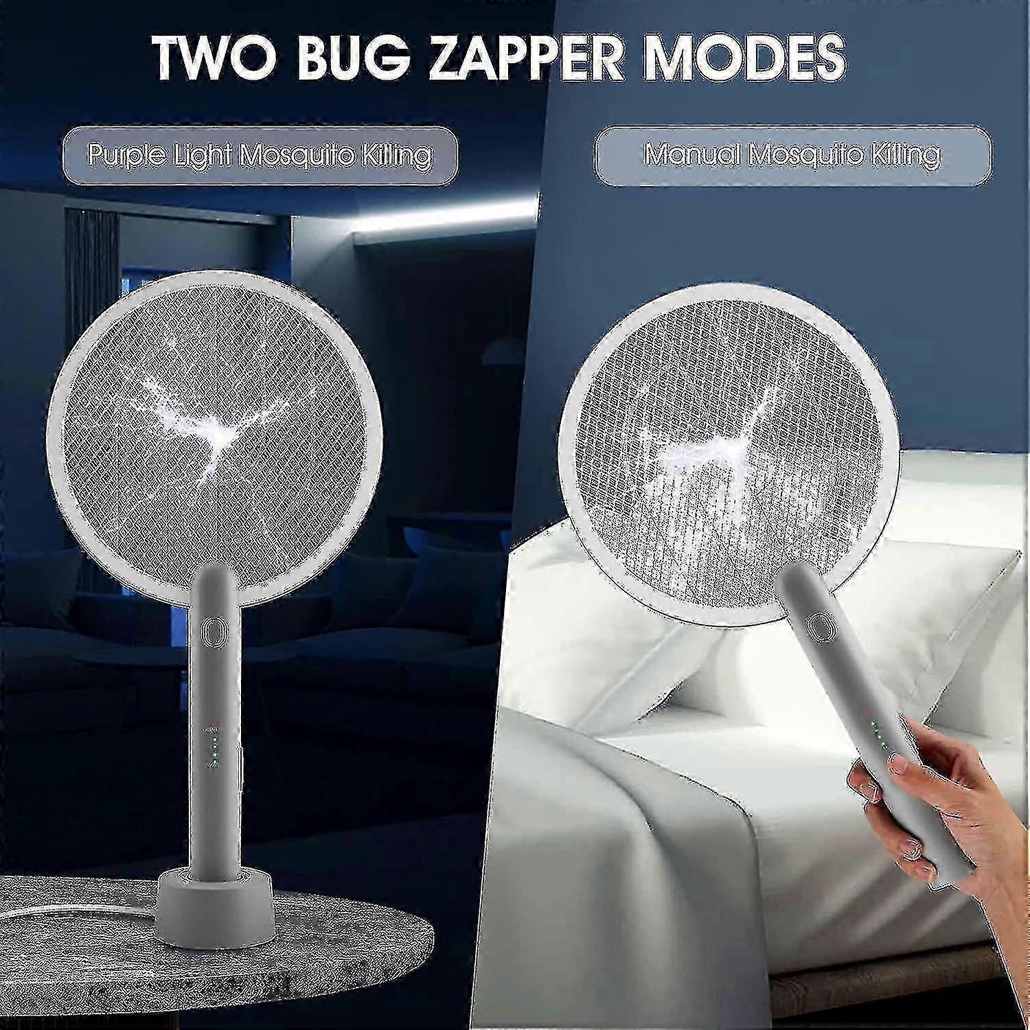 Electric Fly Swatter Racket, 2 In 1 Smart Bug Zapper