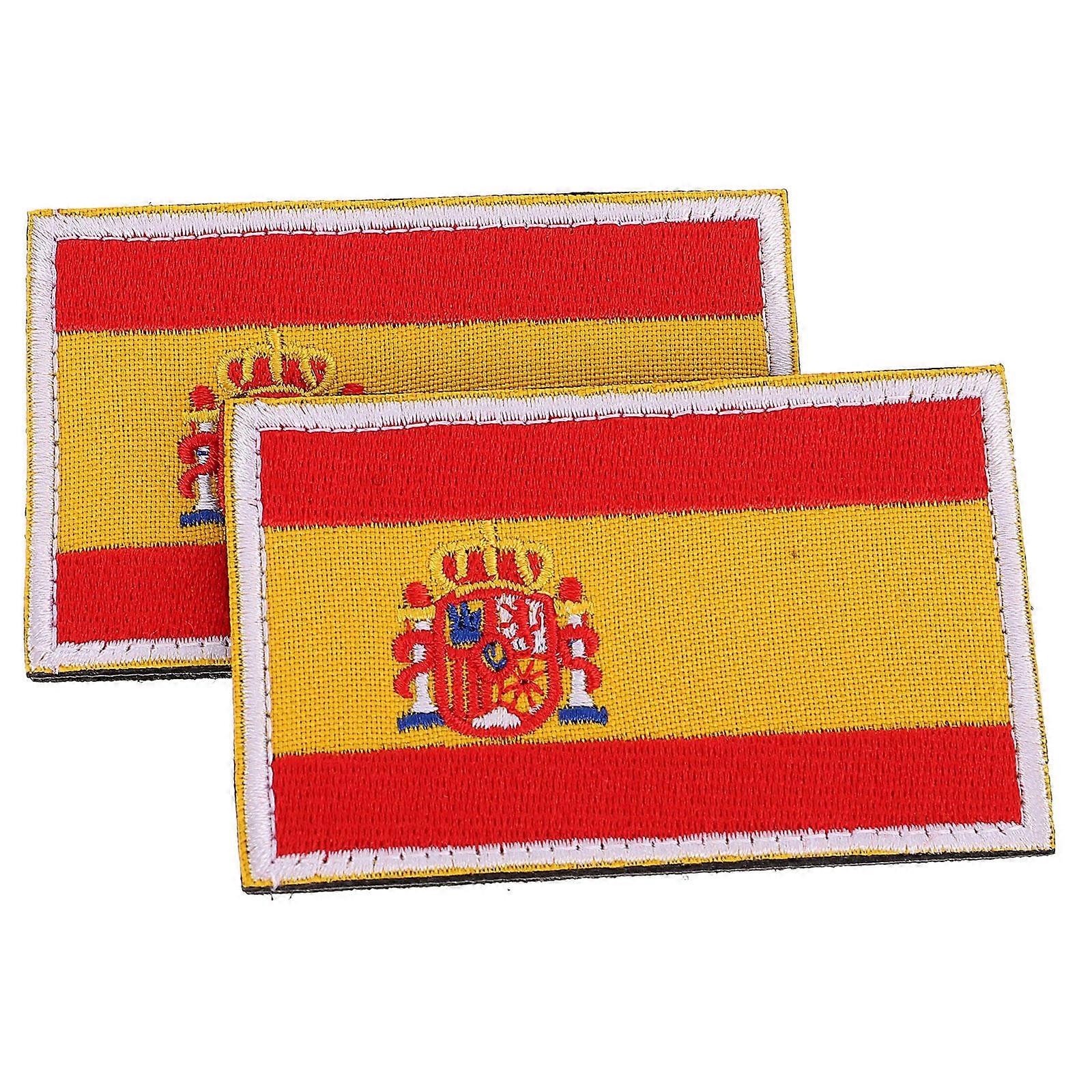 Embroidered National Flag Patch Adhesive for Decoration 2Pcs Set