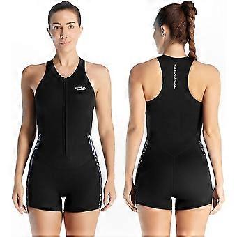 Roupa de mergulho feminina de 2 mm com proteção UV para surf, natação e atividades na praia