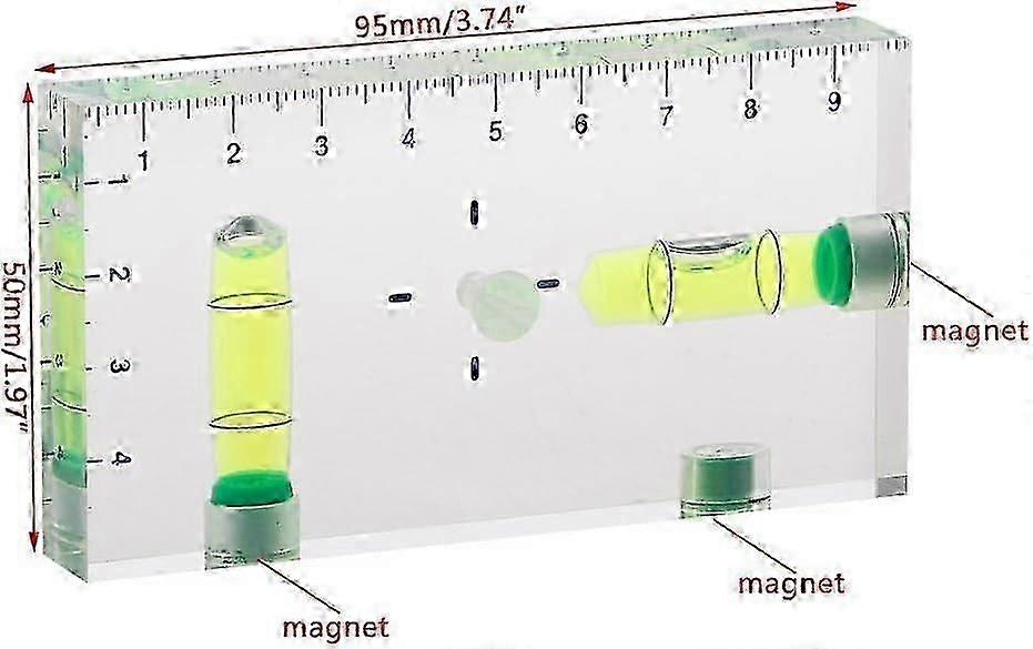 R9 High Precision Transparent Two Direction Magnetic Mini Bubble Level