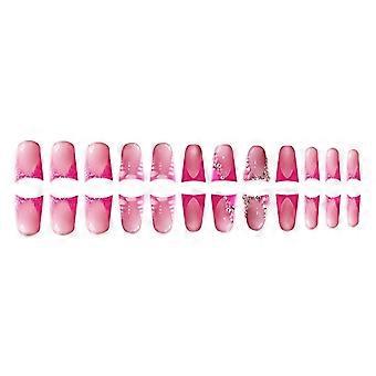 Uñas postizas de resina rosa con forma de pico de pato