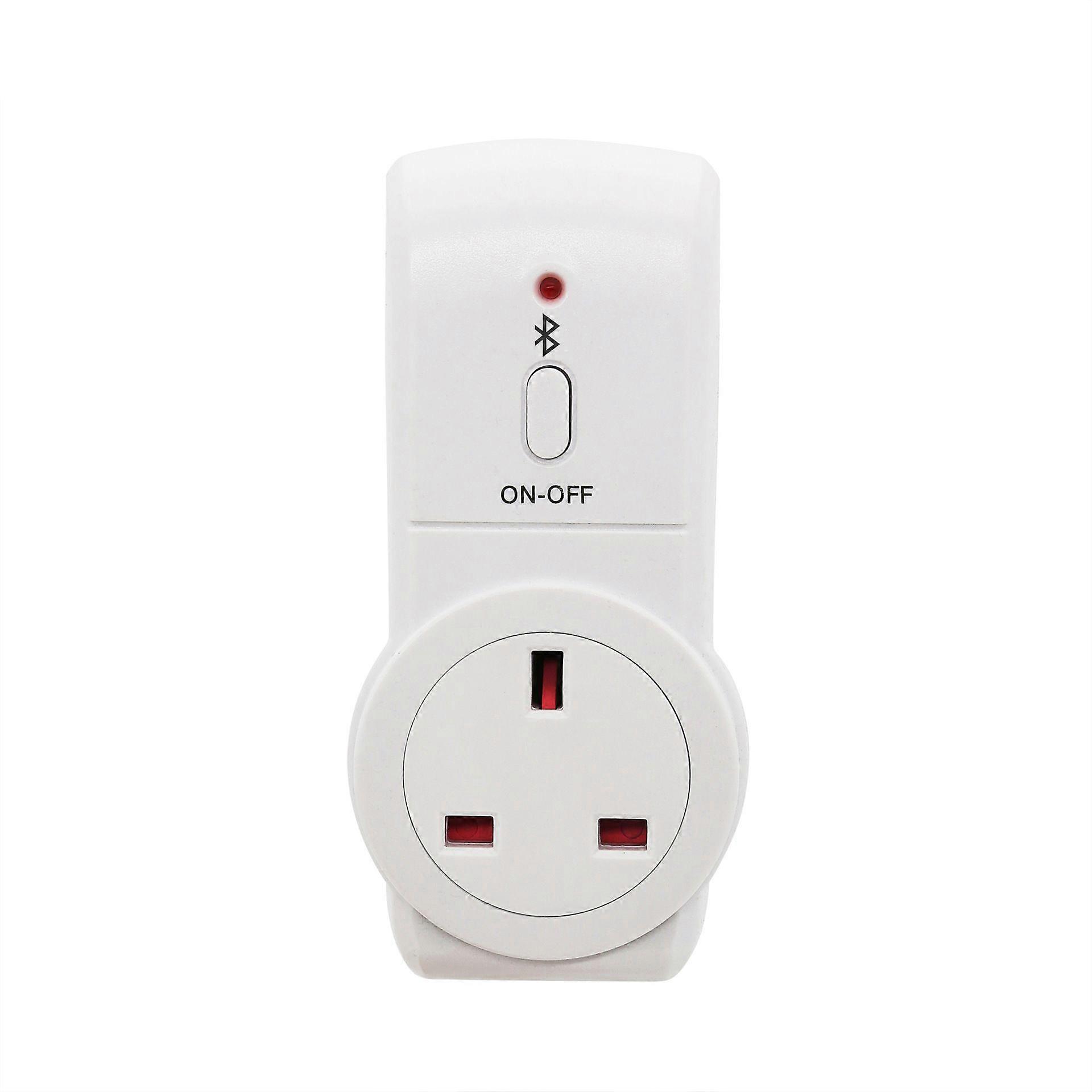 UK Plug Bluetooth Wireless Remote Control Socket, 13A Single Outlet, White Home Switch