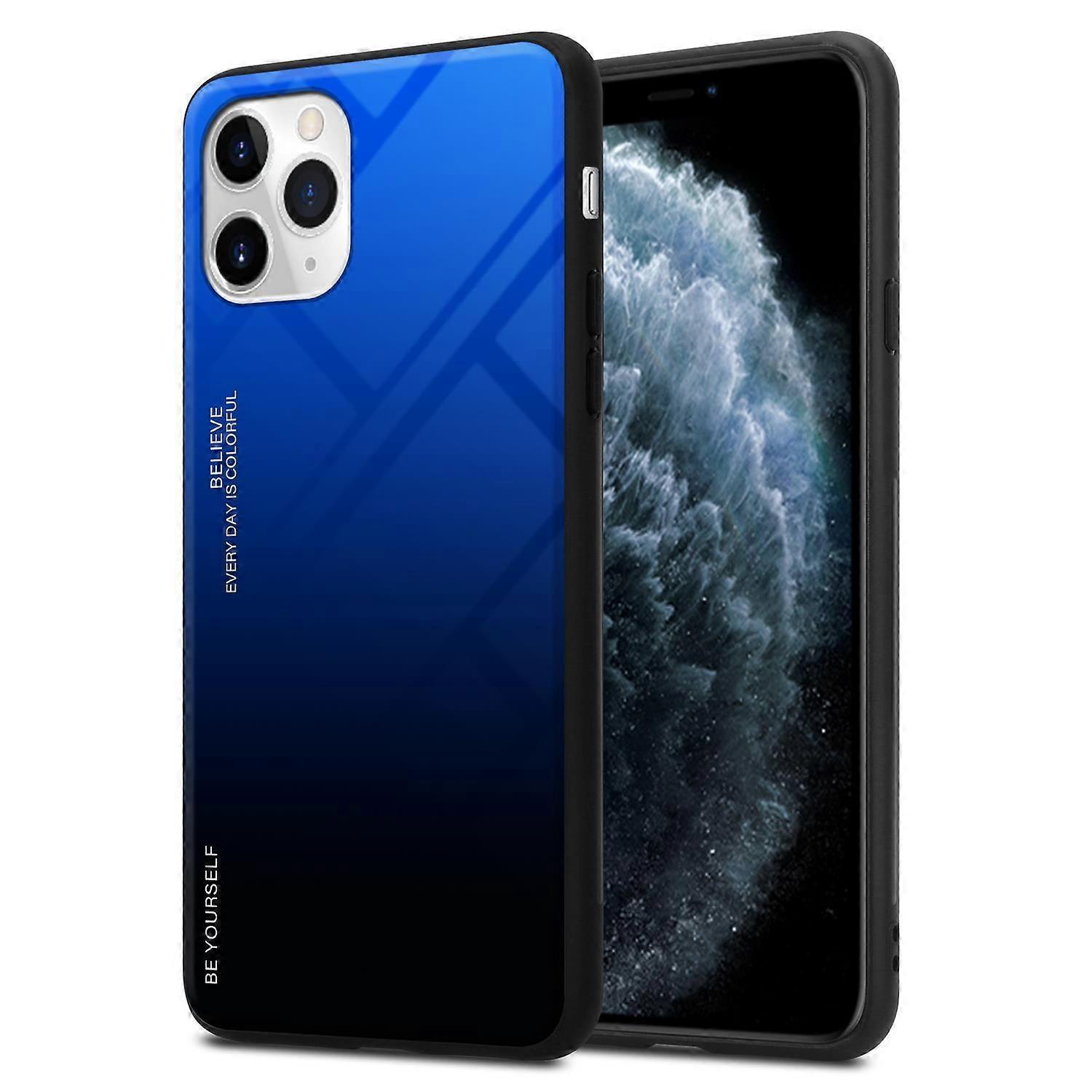 Case compatible with iPhone 11 Pro Max, TPU protective case - back with protective glass - two-tone