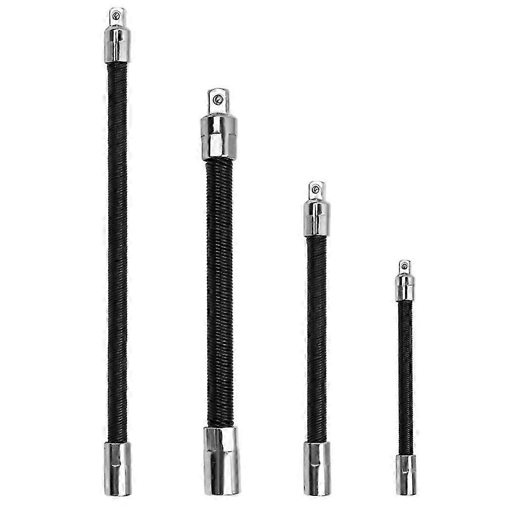 4-Piece Flexible Socket Extension Bar Set for 1/2" 1/4" 3/8" Drive - Drive Socket Set Versatile Tool