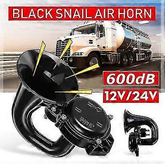12V 24V Universal Snail Air Horn, Electric Control Air Horn for Car Truck Lorry Engineering Vehicle, High Tone Single Trumpet Air Horn