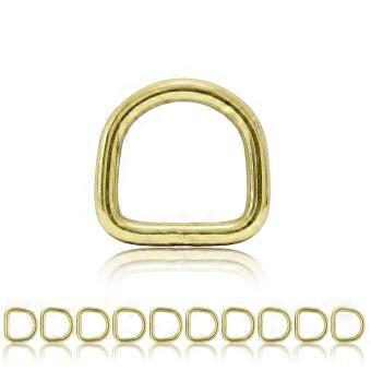D-ring set van 10 in goud, staal, 22x22 mm voor hondenhalsbanden en DIY projecten