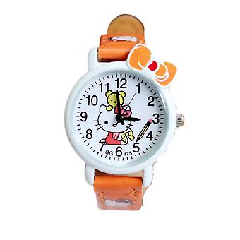 Veeki Child Learning Time Quartz Watch,Cartoon 3D Strap,Read time Study Time Todder Watch,Kindergarten Learn Time Watchesorange