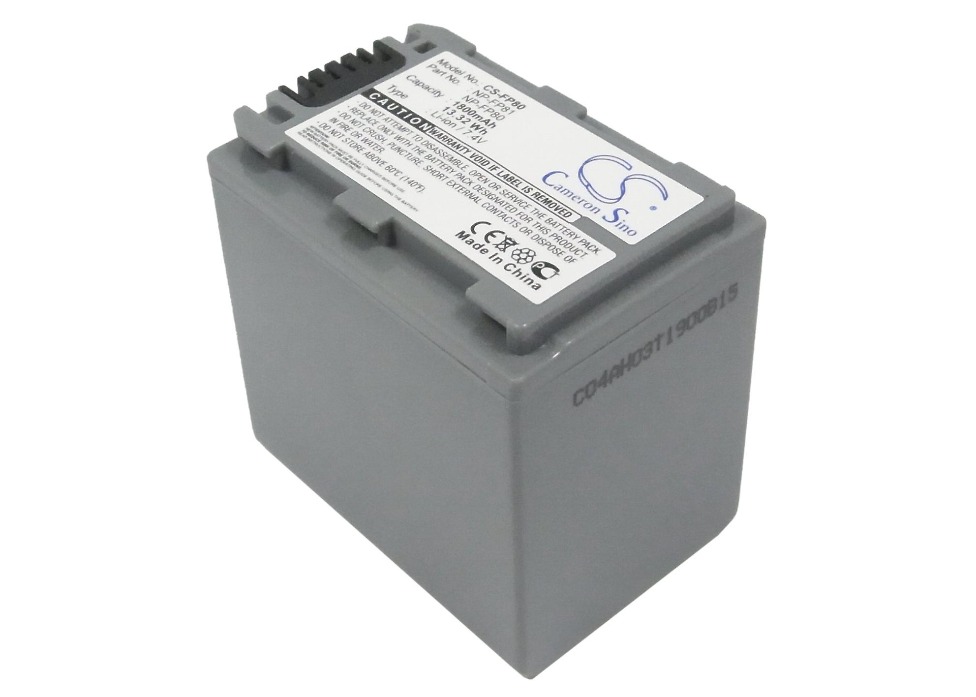 Battery for Sony DCR-30 DCR-DVD103 DCR-DVD92 DCR-HC18 NP-FP80 NP-FP81 1800mAh