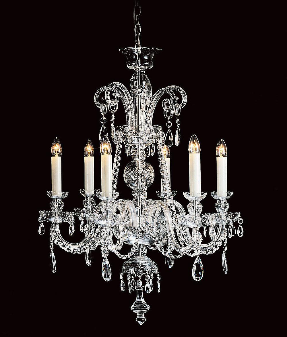 Liberec Georgian Lead Crystal Multi Arm Chandelier