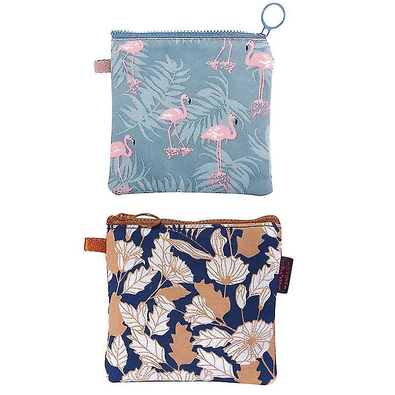 13X13x3.5cm Unisex Wallets & Money Clips 2pcs Sanitary Pad Storage Bag Travel Change Coin Pouch Orga