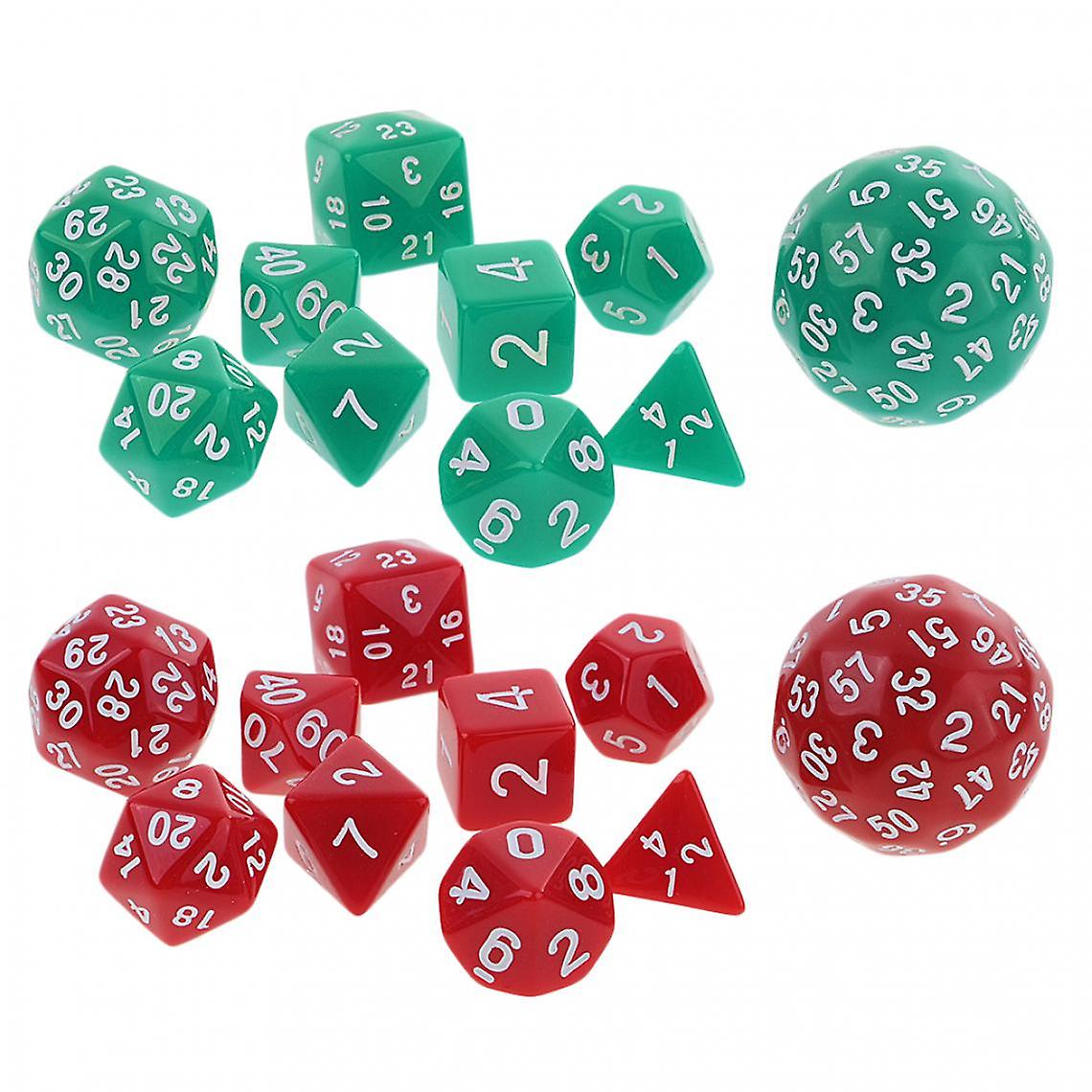 20pcs Polyhedral Dice Set Acrylic Dice Set ( D4 + D6 + D8 + D10 + D12 + D20 + D24 + D30 + D60 )