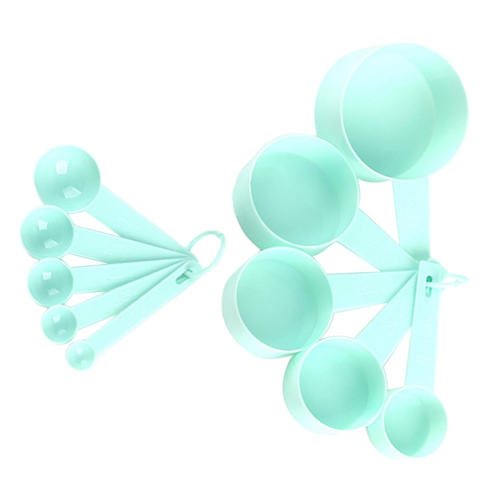 10x Measuring Spoons & Cups Coffee Scoops Teaspoon with Scale Dark Green