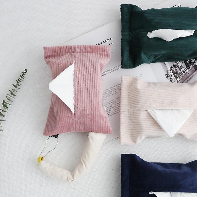 Creative Cute Velvet  Car Tissue Box Home Solid Color Tissue Bag Desktop Tissue Storage Box