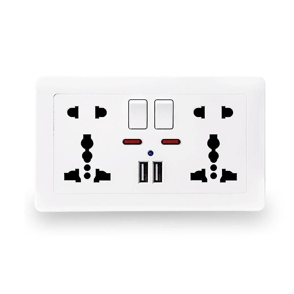 Standard Usb Socket, Embedded Panel, 2.1a Usb Port, Ac 110-250v, Wall Socket 5 Hole Outlet ,uk Plug
