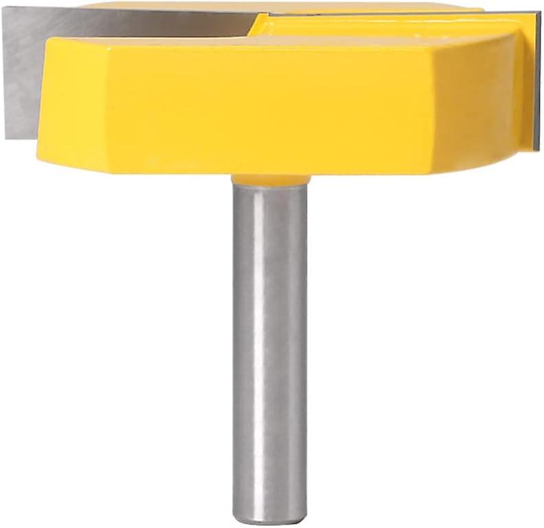 8mm Router Bit, Bottom Cleaning Surface Planing Cutter, T-Track T-Slot Router Bit Shape Router Bits, 8x57mm Bottom, Yellow Blade