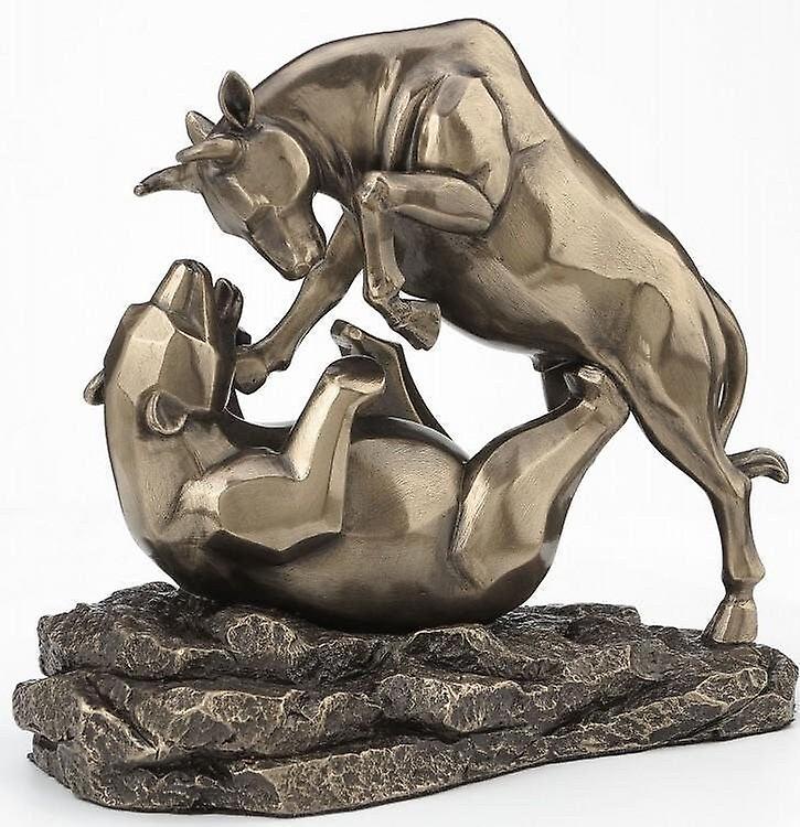 Bull And Bear Fighting Figurine By Allianceinteriorsltd