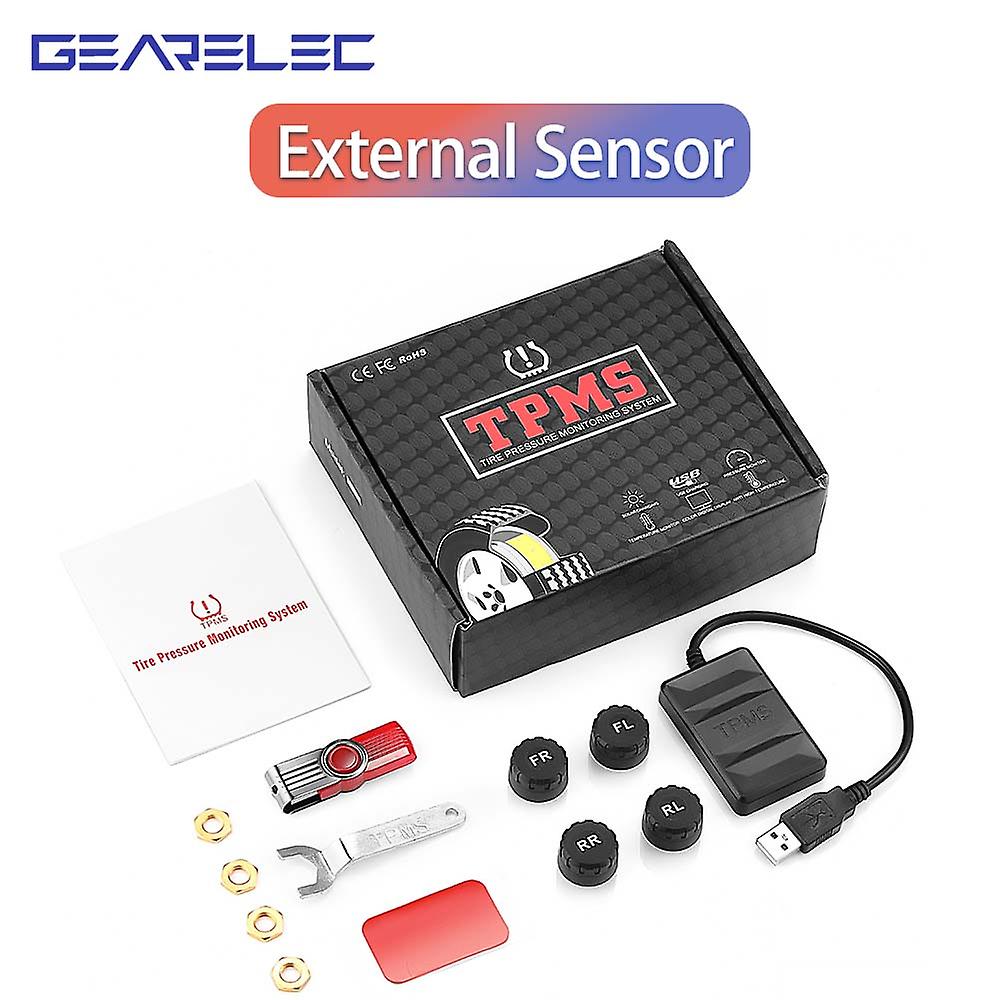 Gearelec Android Usb Tpms Tire Pressure Monitoring System Spare Tyre Internal External Sensor For Car Radio Dvd Player Usb Tmps