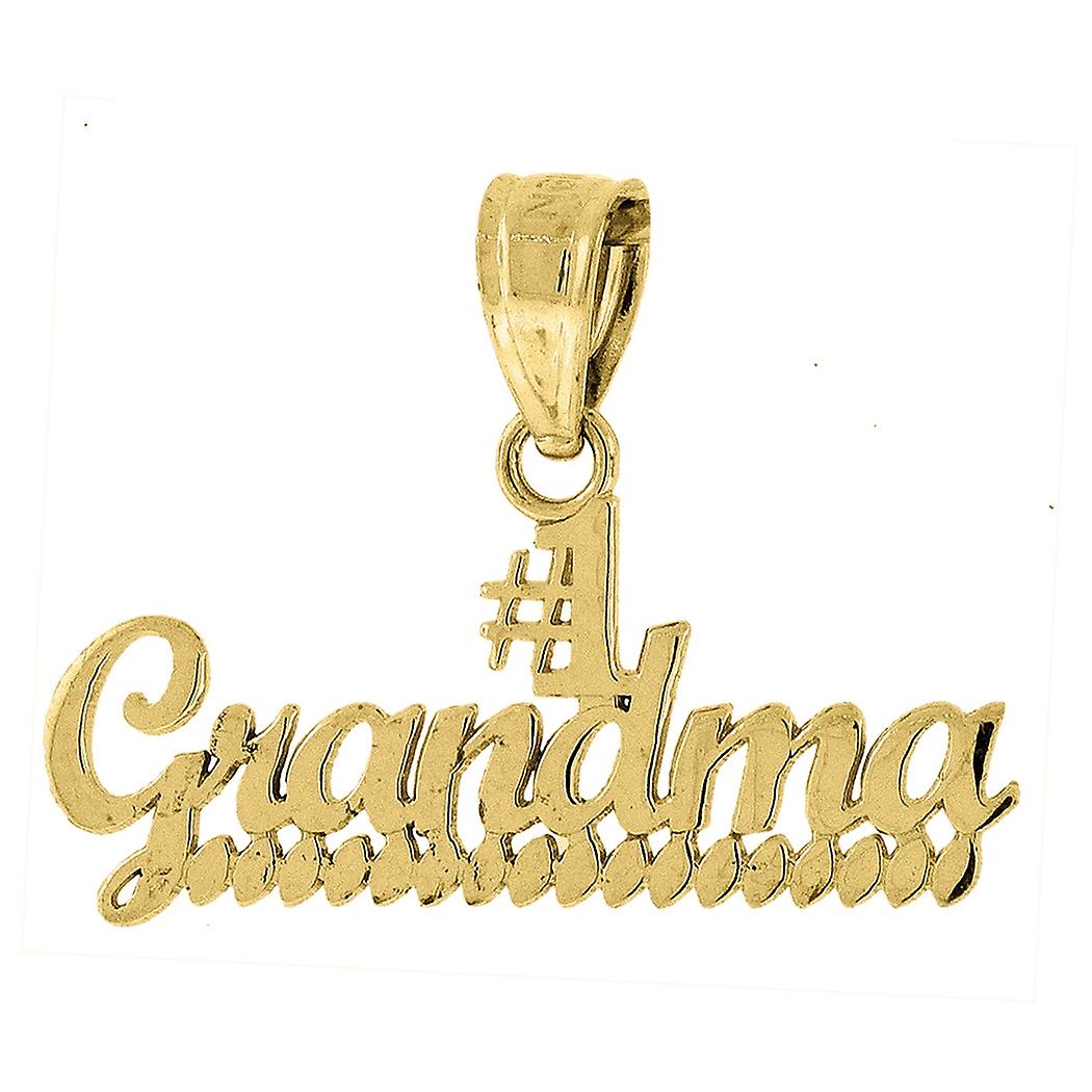 10k Gold Womens No. 1 Grandma Height 14.9mm X Width 20.5mm Letter Name Personalized Monogram Initials & Words Charm Pend