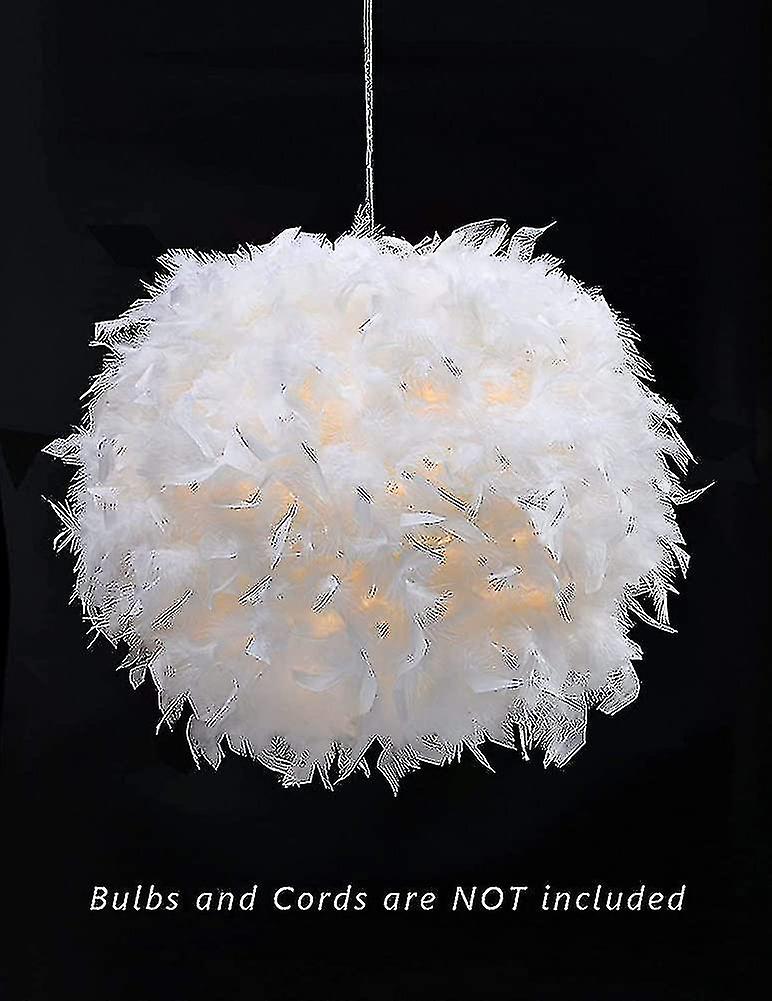 Feather Light Shade For Ceiling Pendant Light. Fluffy Lamp Shade Lampshade Gift