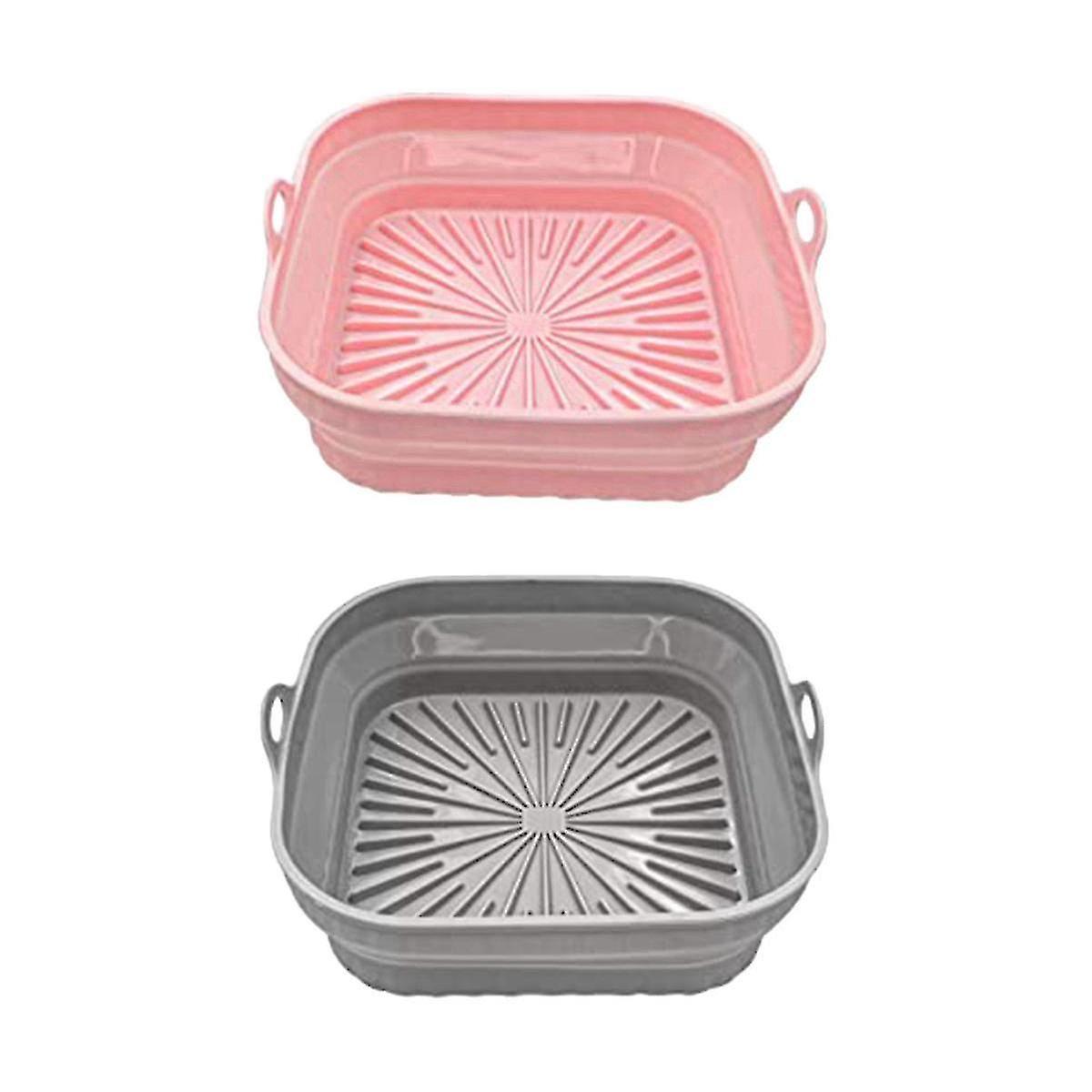 Silicone Liners, Square Reusable Liners Foldable, Accessories, 2 Pack Pink And Grey