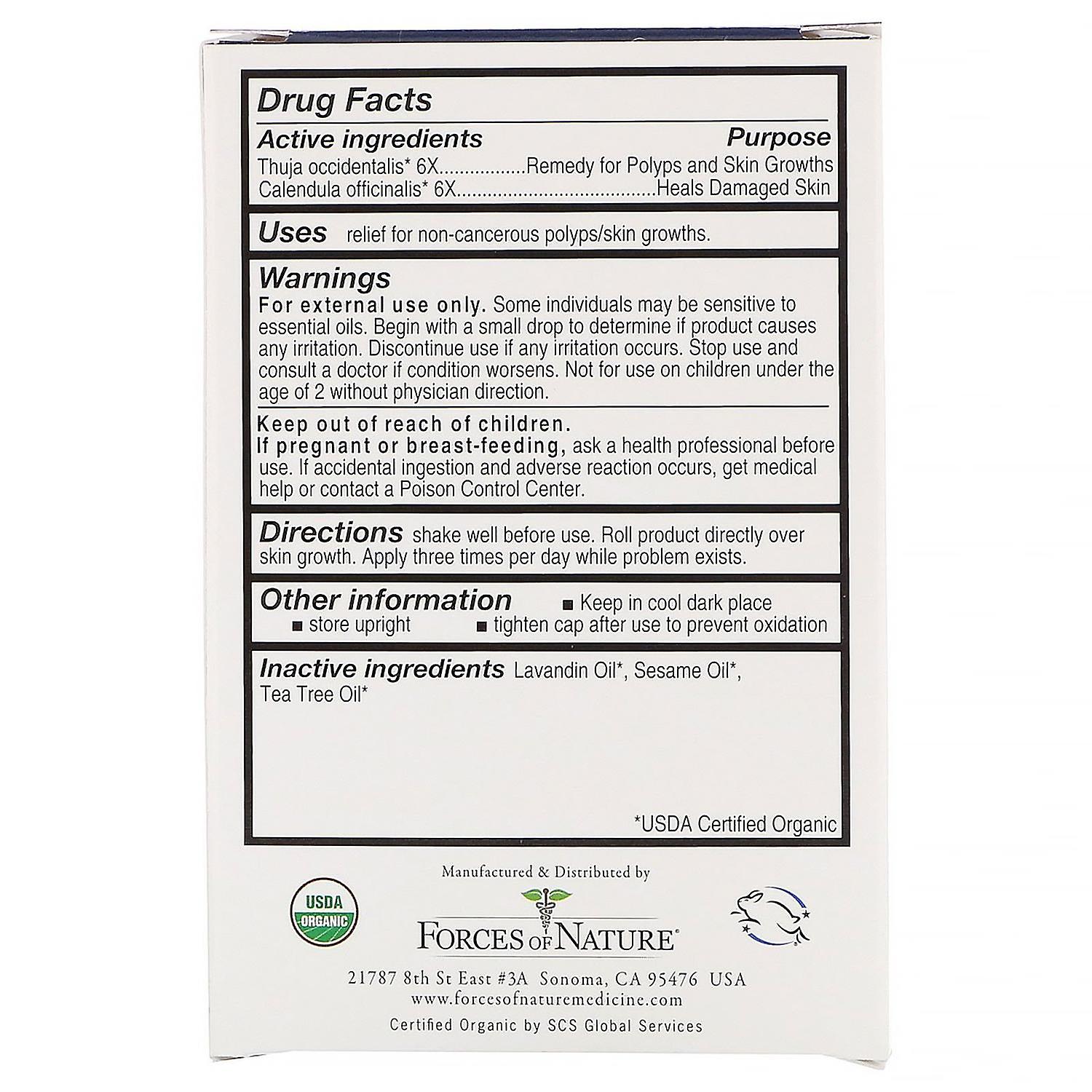 Forces of Nature, Skin Tag Control, Rollerball, Extra Strength, 0.14 oz (4 ml)