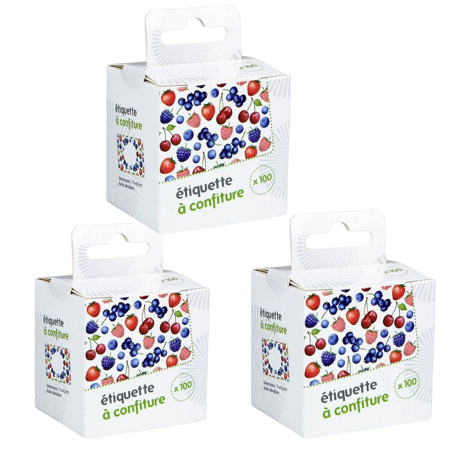 300 jam labels - Red fruit patterns
