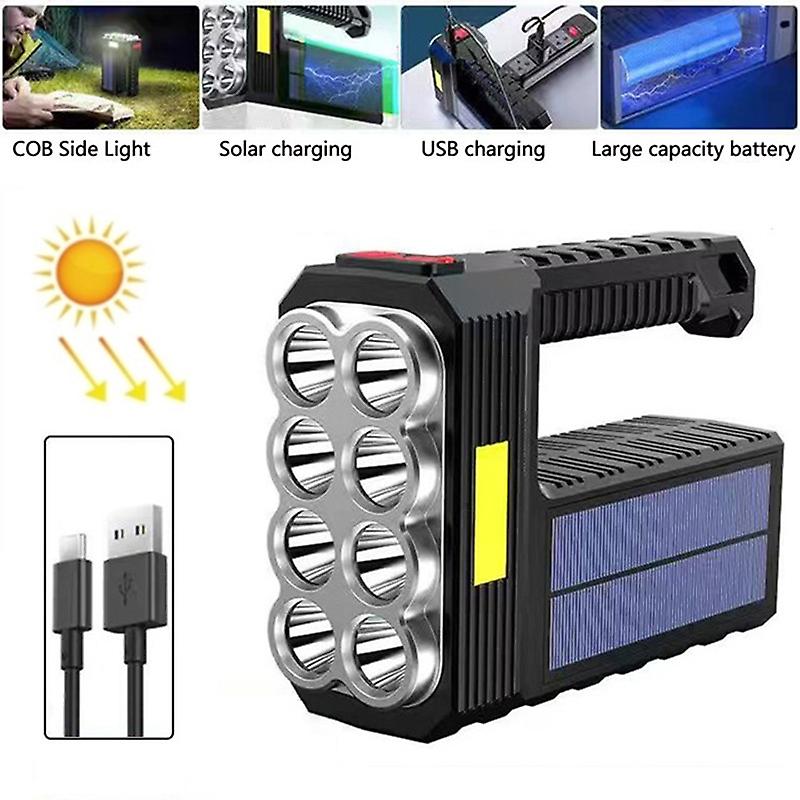 Solar Charging Super Bright Waterproof Camping Flashlight Solar Charging