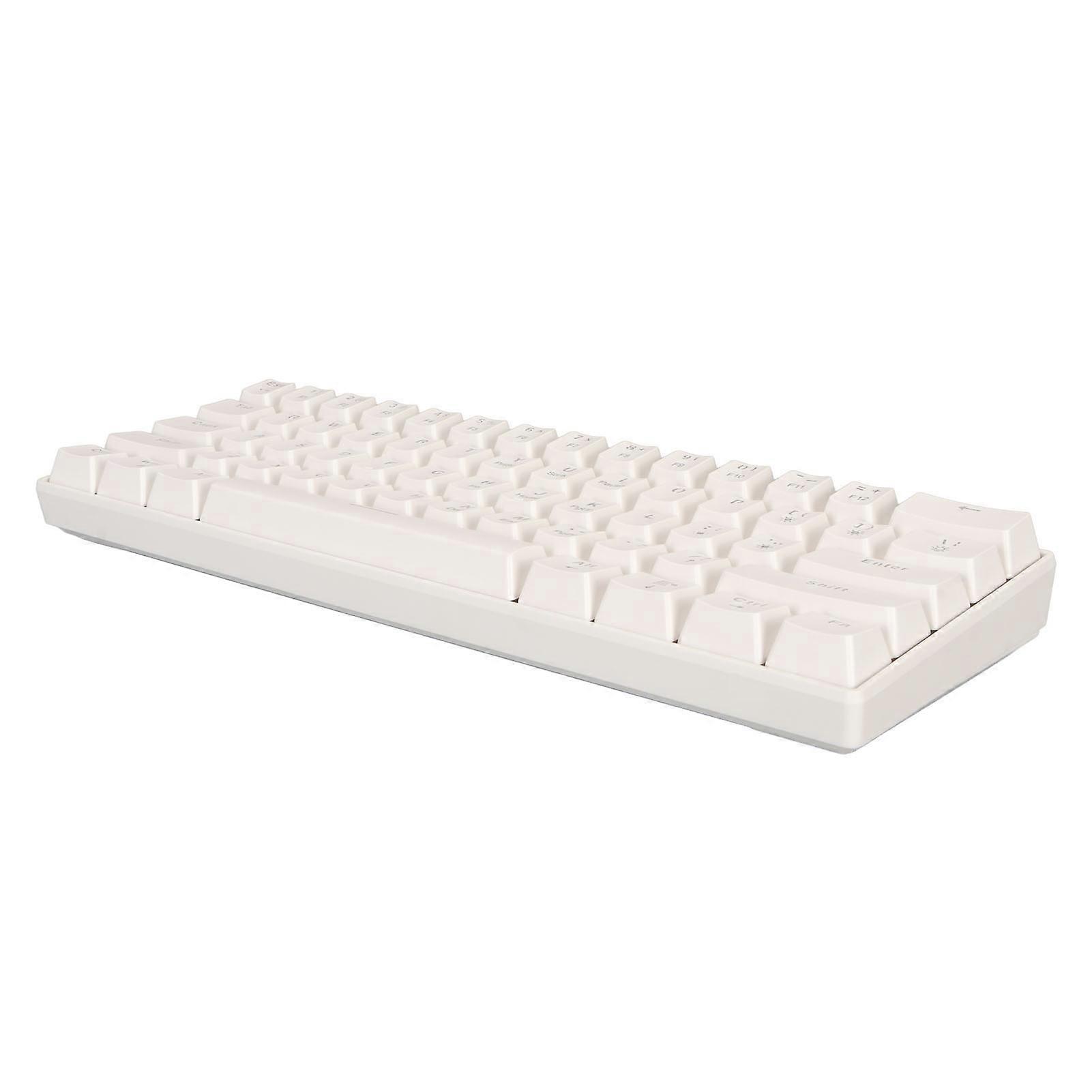 61-Key Compact Mechanical Keyboard 60% Wired Red Switch White