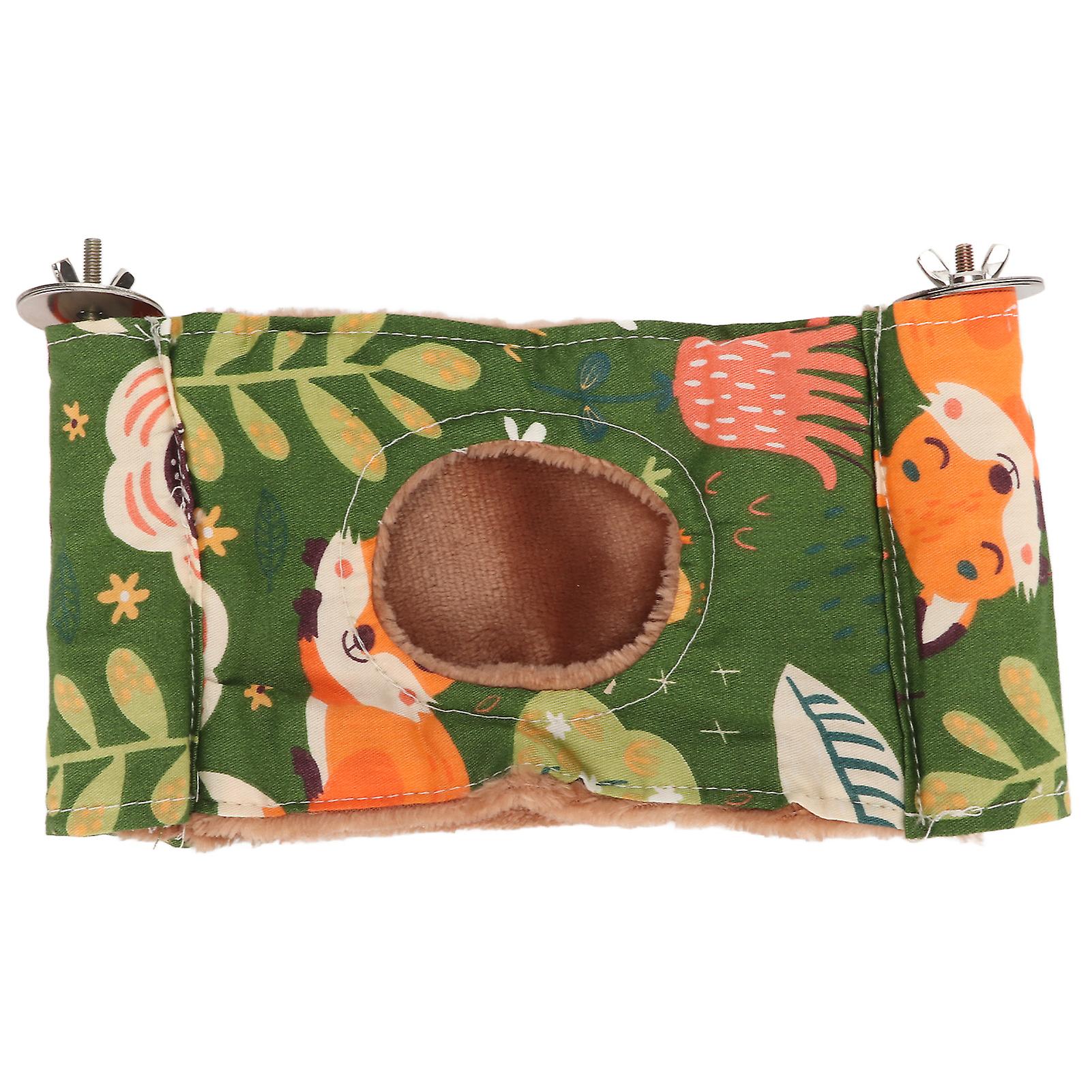 Bird Nest Bed Hanging Hammock Warm Plush Double Layer Reduce Anxiety Bird Cage Plush Bed for Parrots