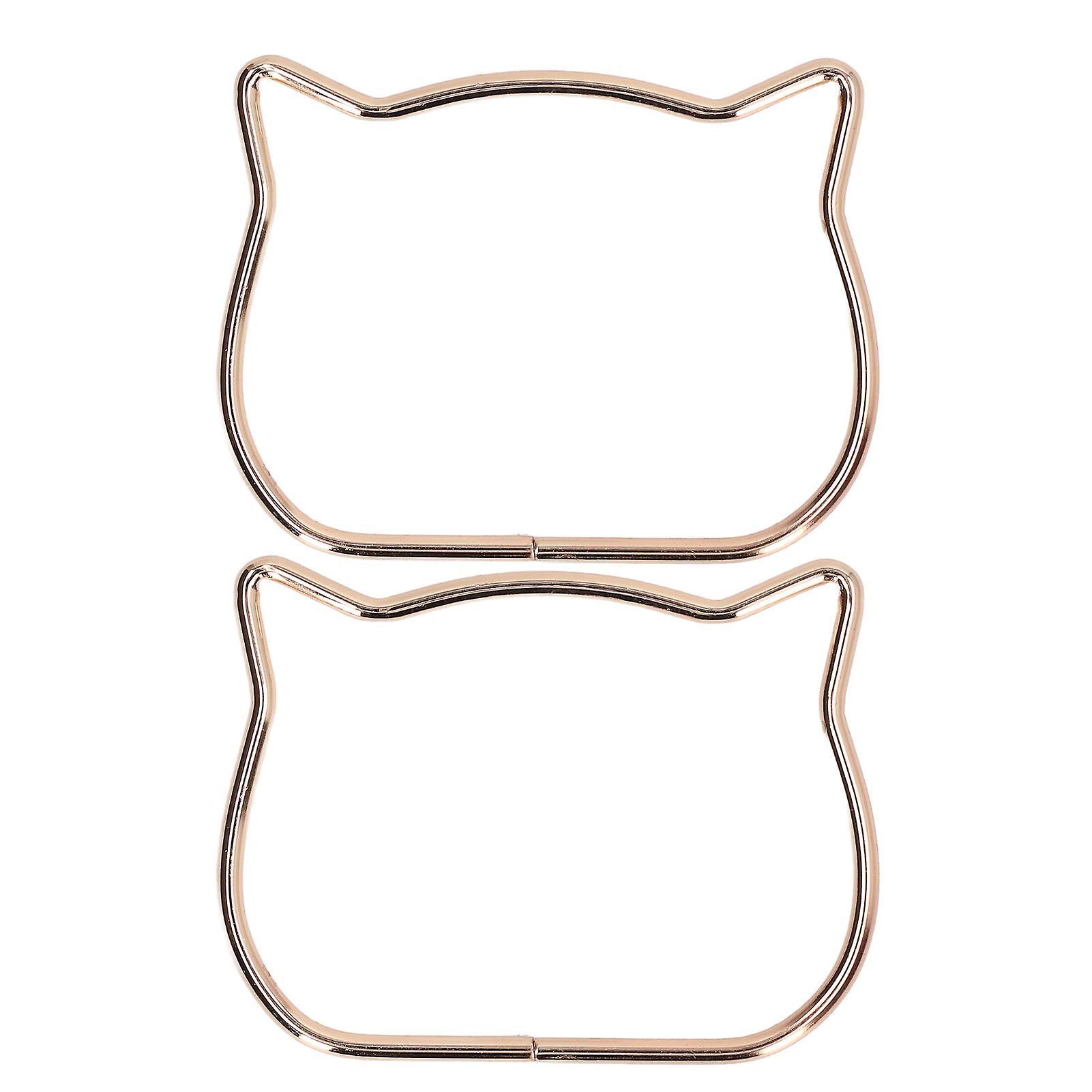 Purse Handle Cute Exquisite Cat Ears DIY Handbag Purse Handle Hardware AccessoriesLight Gold