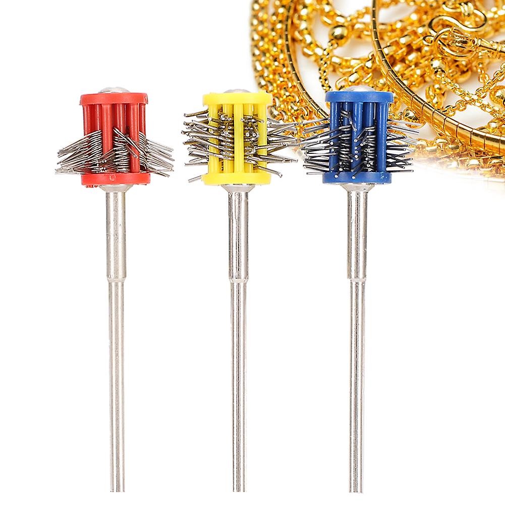 3 Pack Textured Wire Brushes for Polishing, Rust Cleaning and Jewelry Cleaning with Handle