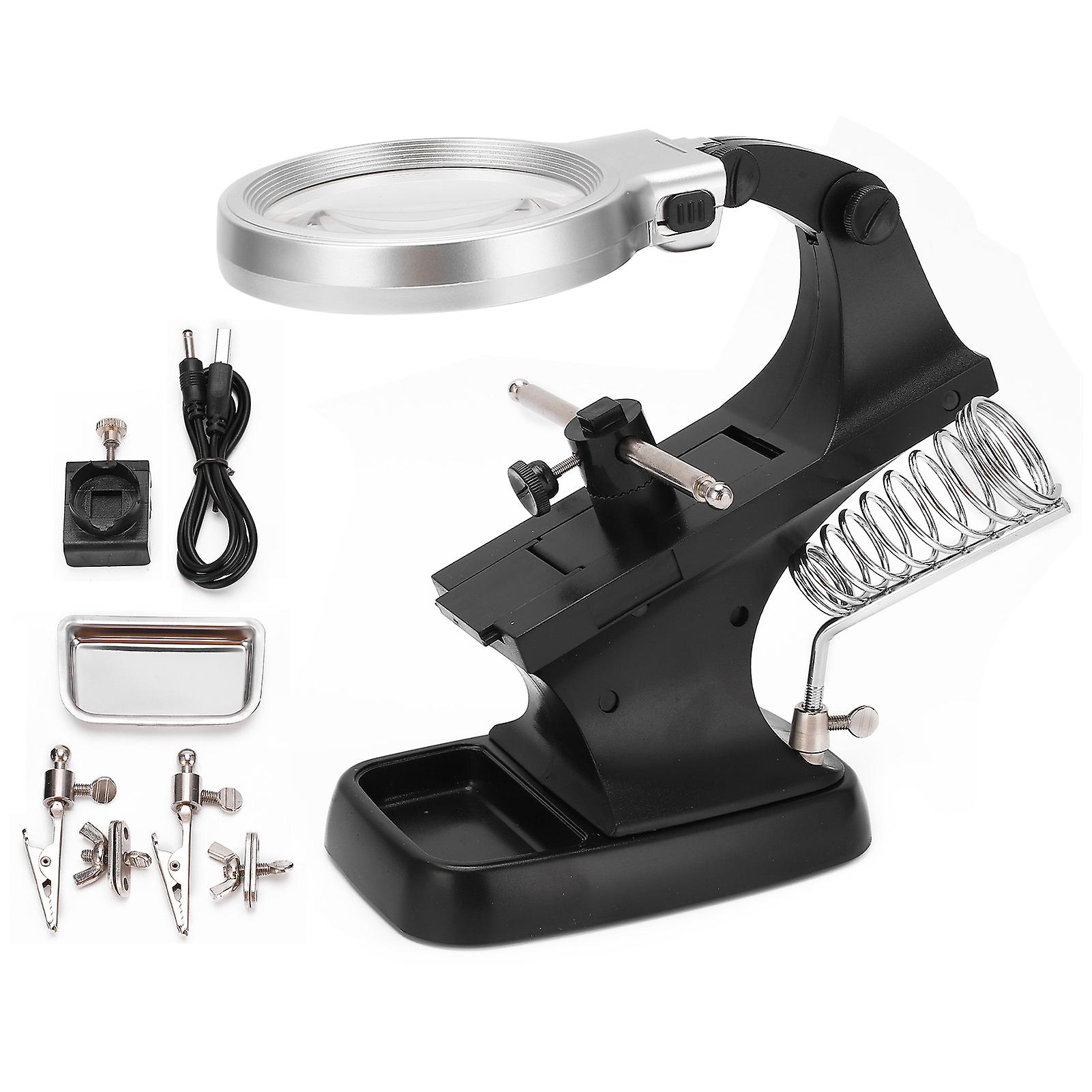 TH-7023B Desktop Magnifying Glass High Definition Magnifier with LED Light for Reading Repair