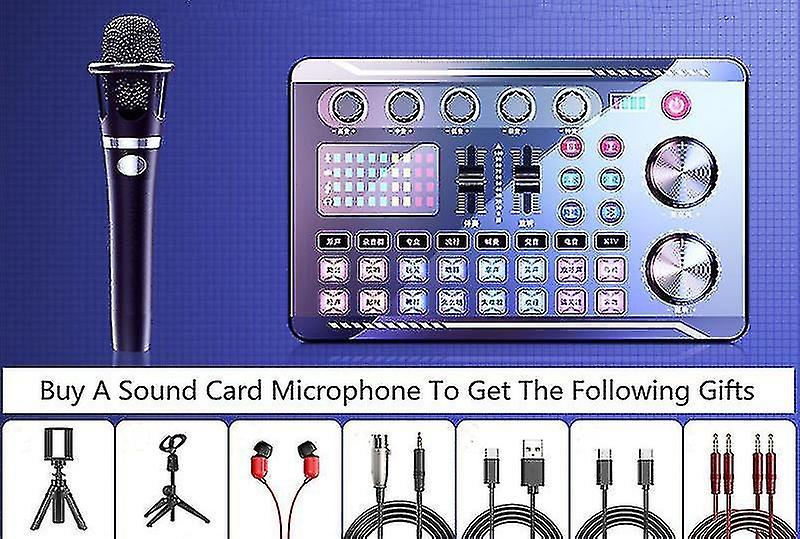 Microphone. With Sound Card Set. Wireless Bluetooth Media Streaming Player. Suitable For Pc Computer
