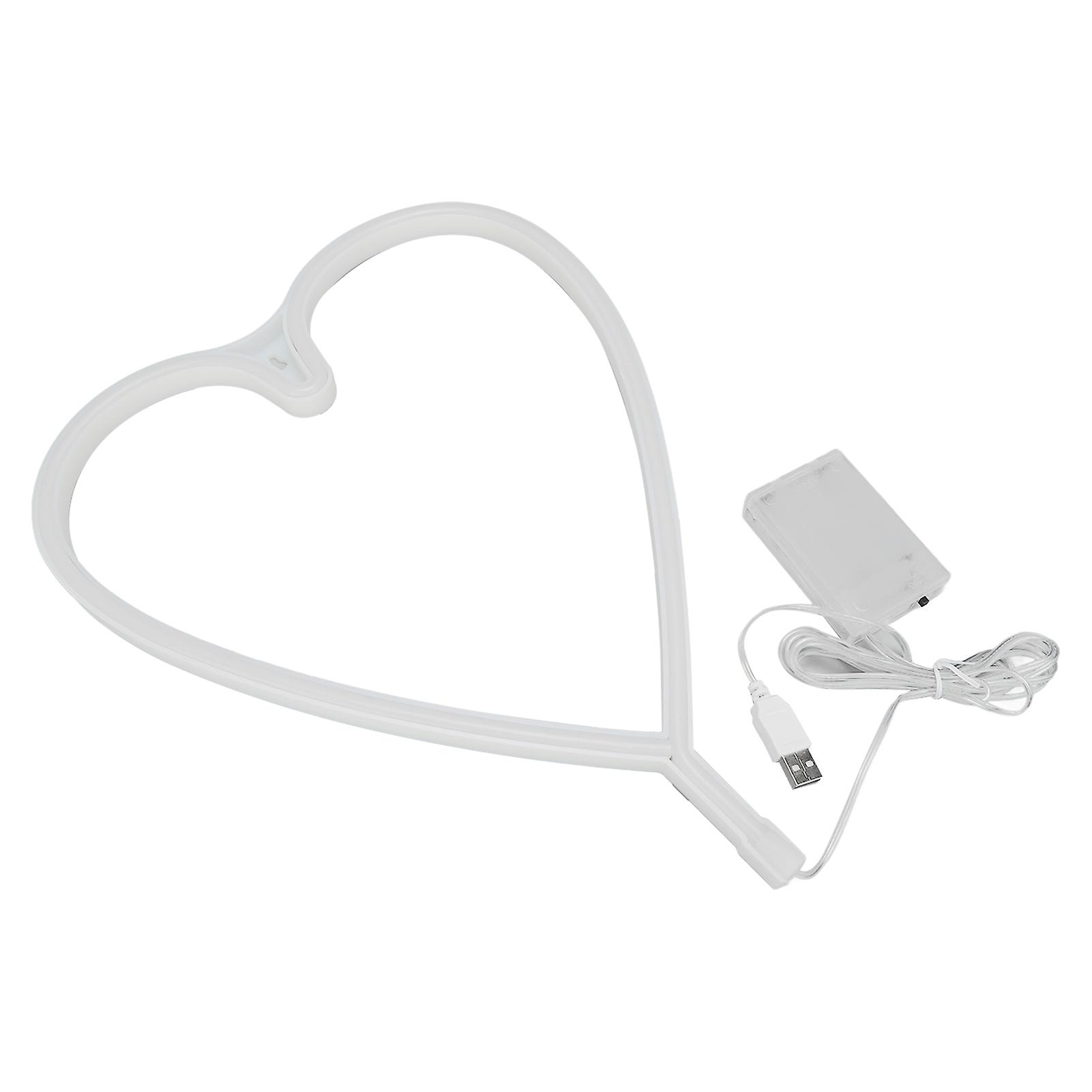USB מופעל על ידי סוללת לב בצורת ניאון אורות דקורטיביים למתנה
