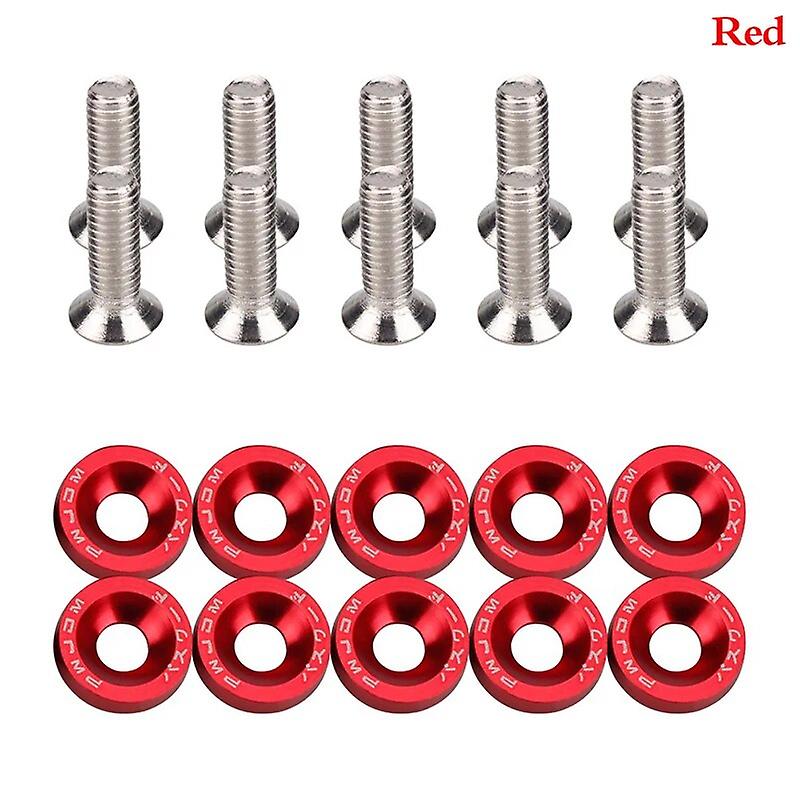 20 قطعة / مجموعة سيارة معدلة عرافة السحابات درابزين غسالة الوفير المحرك مسامير مقعرة الألومنيوم درابزين غسالات M6 بولت تصميم السيارة ~ 21958