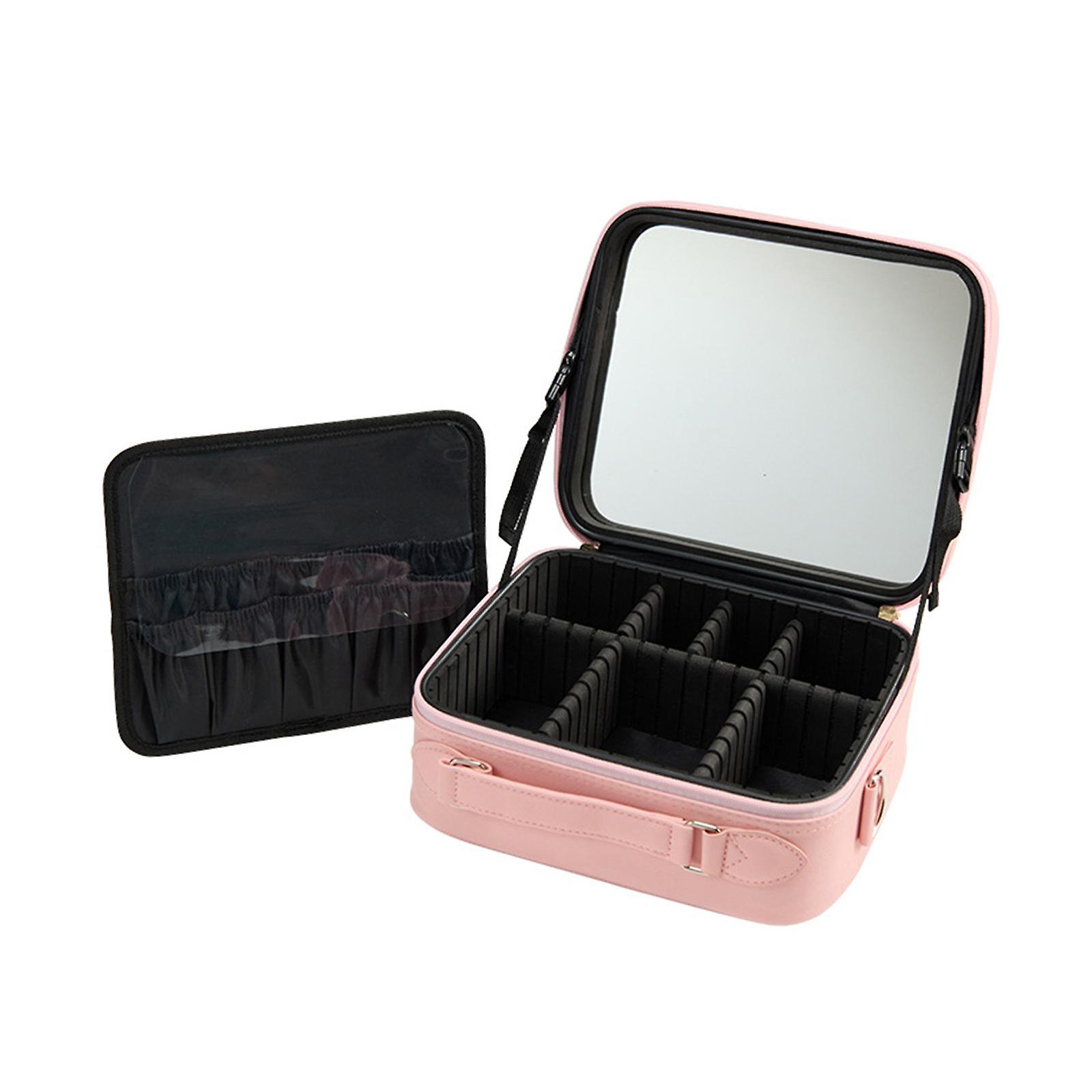 Makeup Box Organizer, PU Leather Cosmetic Storage Box, Vanity Case