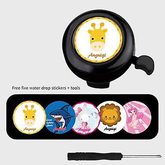 Veeki Classic Bicycle Bell Aluminum Loud Bicycle Bell - Cartoon Children's Set Black [Free 5 Crystal Stickers] + Tools (Two)