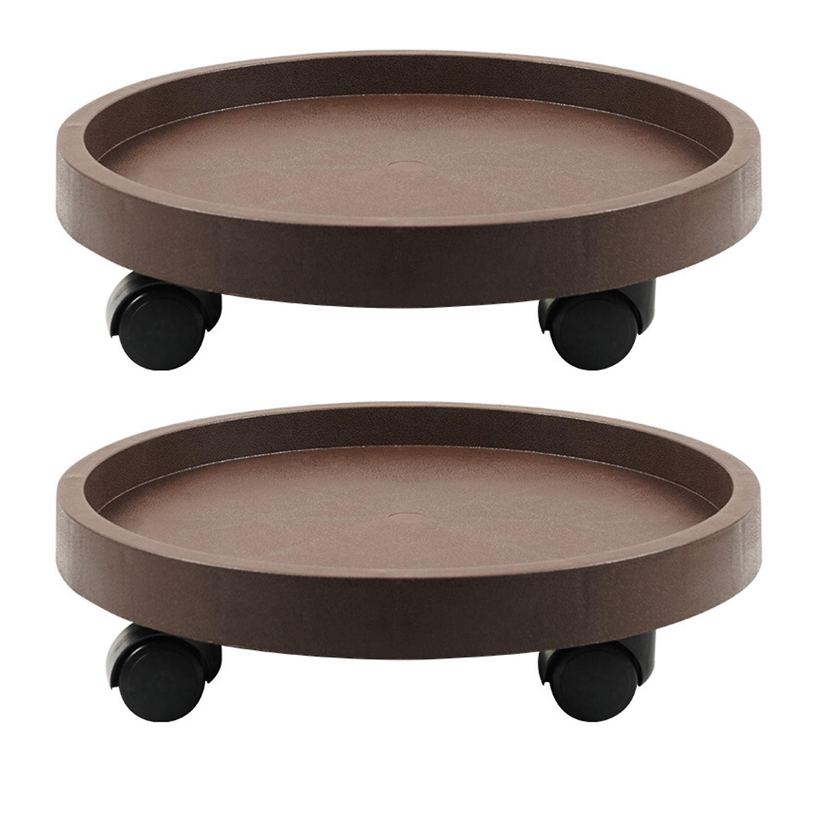 Thickened Round Planter Tray with Wheels Heavy Duty Sturdy Industrial Mobile Base for Home Gardening