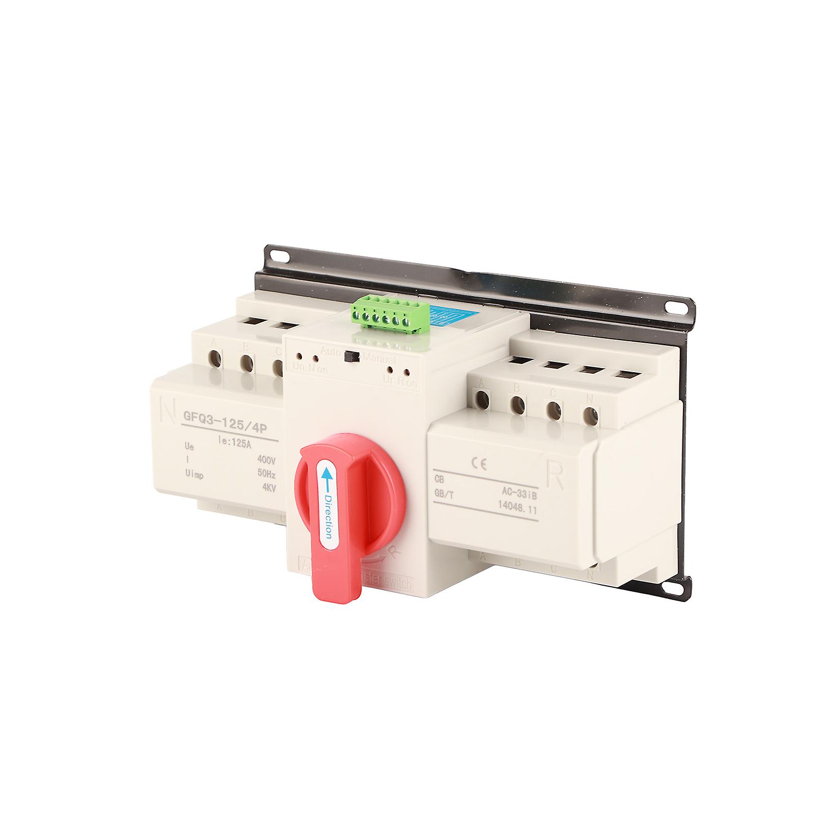 Dual Power Automatic Transfer Switch 4P 125A CB Level Mini Generator Changeover Switch with Indicator AC400V 
