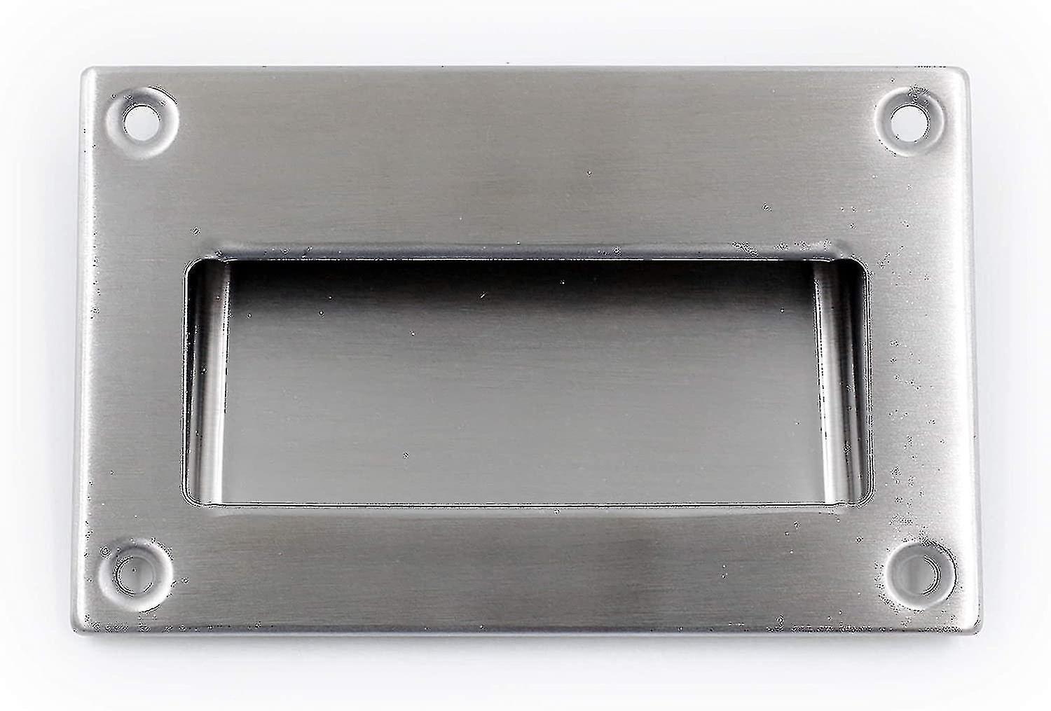2 Pack Concealed Pulls, 5" X 3.5" Brushed Nickel Rectangular Concealed Pulls For Drawer, Cabinet, Cu