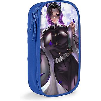 Demon Slayer Pencil Case Kochou Shinobu Nezuko Agatsuma Zenitsu Stationery Box School Student Cartoon Anime Large Capacity Double Zipper Compartment Pen Case Fun I.637905684