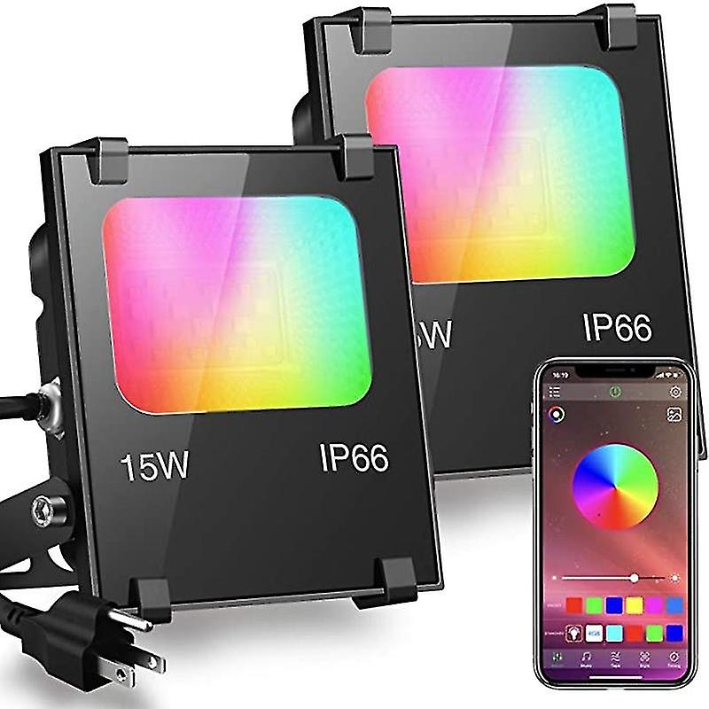 RGBW 15W Smartphone-gesteuertes LED-Flutlicht für den Außenbereich, intelligenter RGB-Farb-LED-Scheinwerfer, IP66 Waterpro