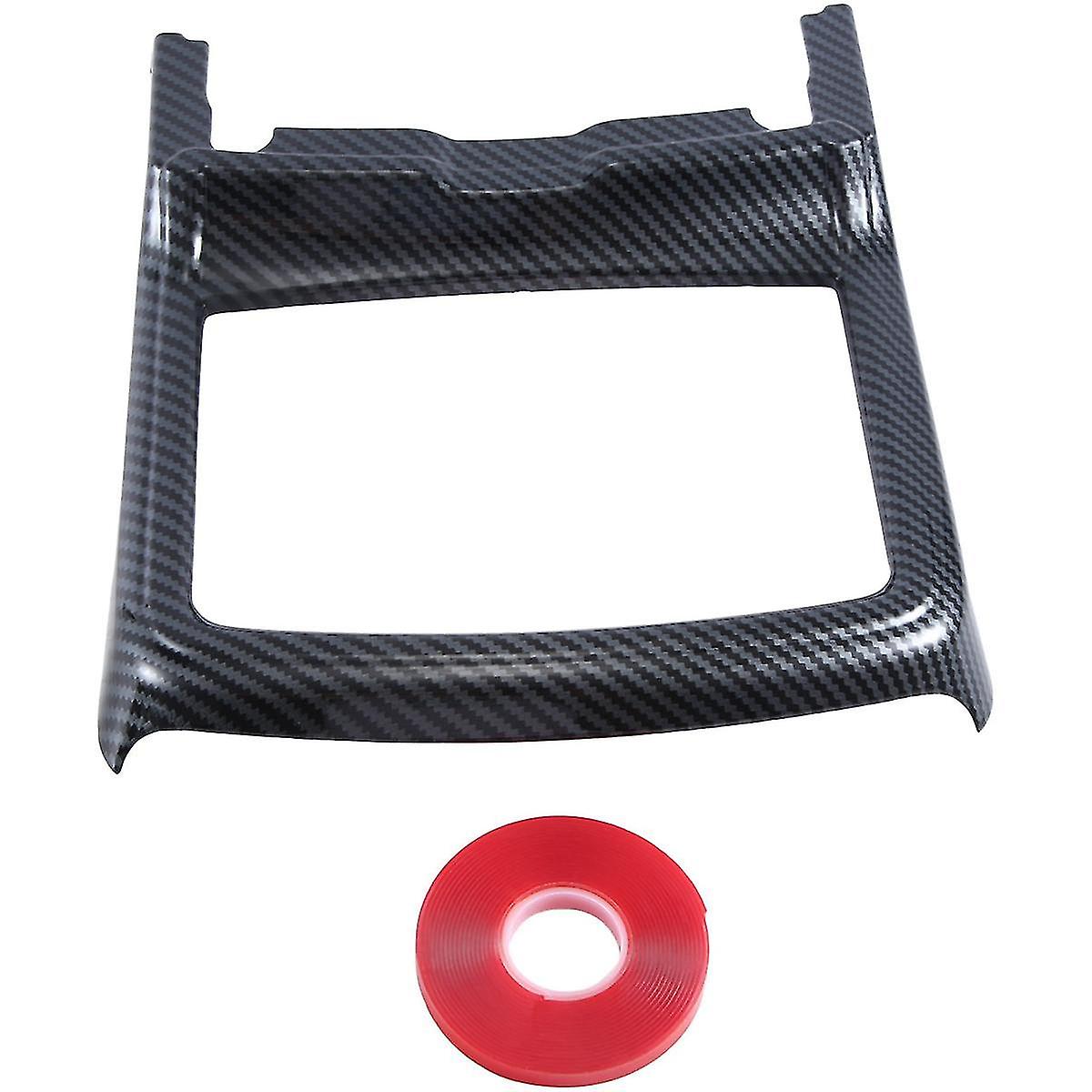 Car Interior Modification Front Drain Cup Frame Cup Holder Decorative Cover Black Carbon Pattern fo