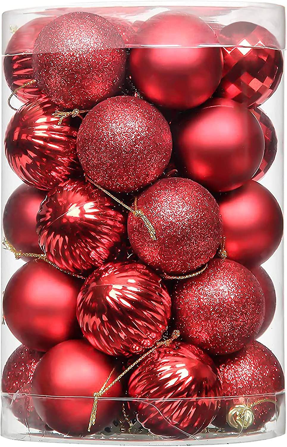 Weihnachtskugel Ornamente - 34 Stück Bruchsichere PlastikWeihnachtskugeln