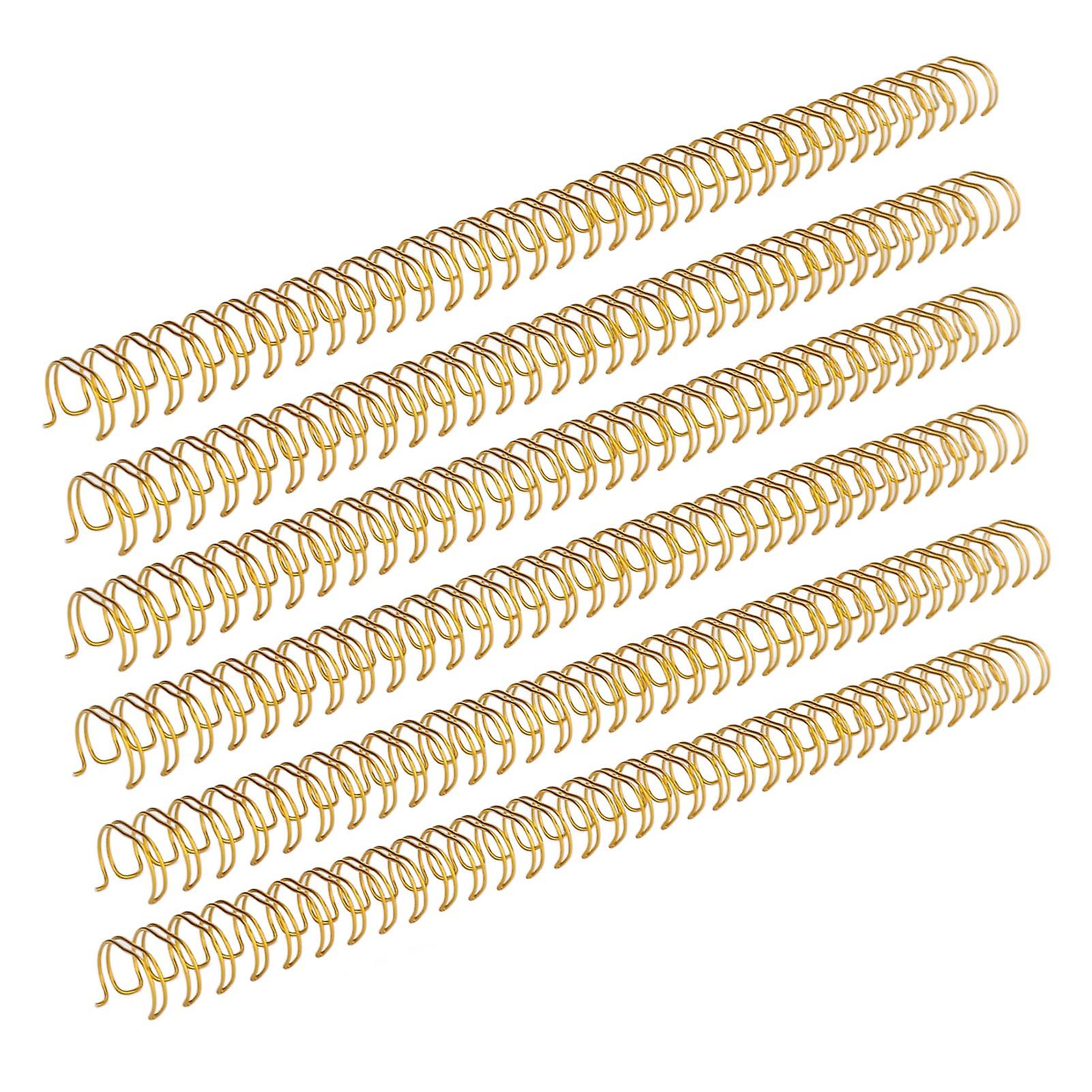 Double Loop Wire Binding Spine 1/2in Diameter 34 Loop 3:1 Pitch 100 Sheets Capacity Iron Wire Binding Ring Gold