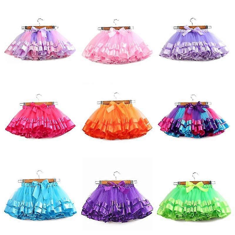 Bebek Tutu Etek Bebek Kız Renkli Gökkuşağı Tül Etek Prenses Mini Elbise Çocuk Giyim Kombinezon Toddler Bezi